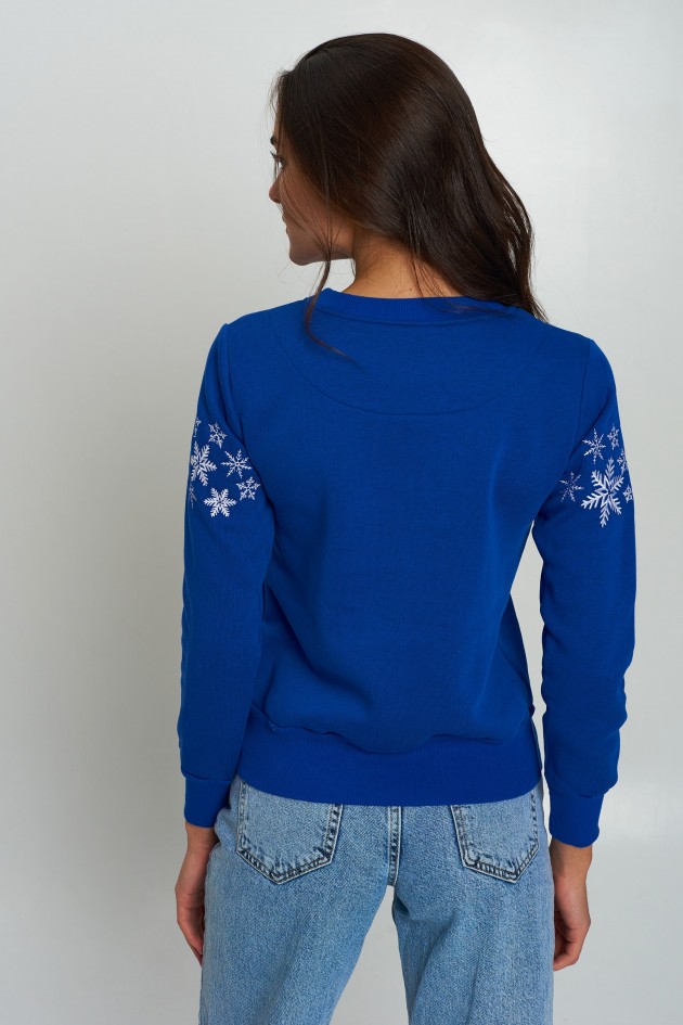 New Year's female embroidered sweatshirt with deer