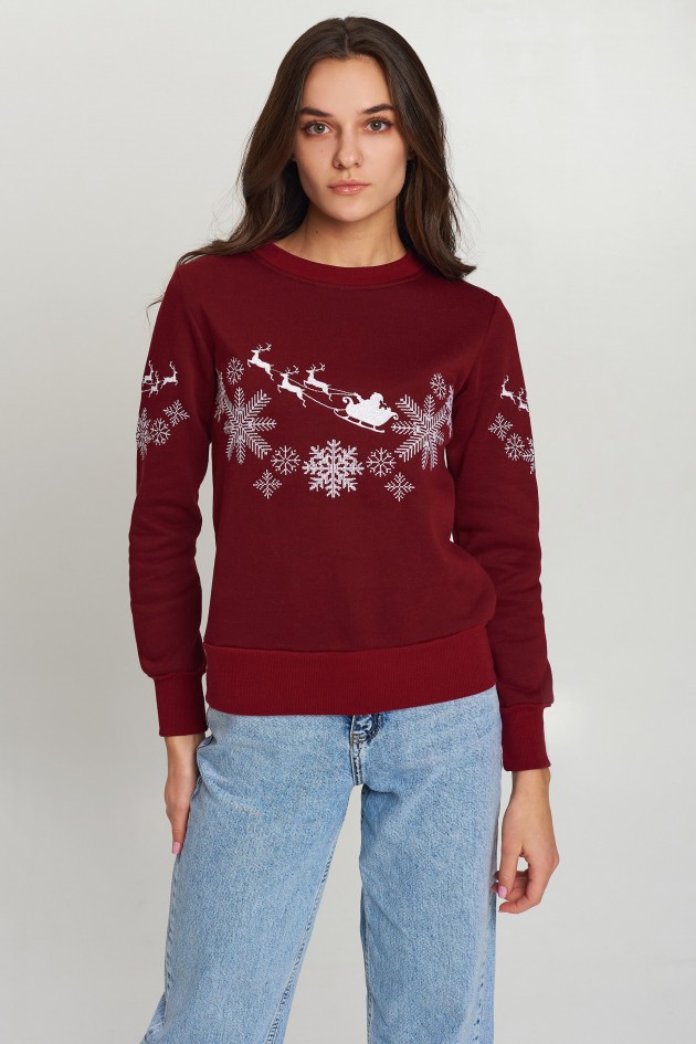 New Year's Women's sweatshirt with Santa Claus