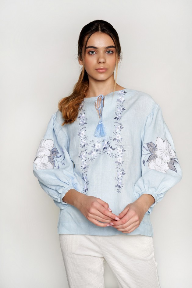  Жіноча блуза з аплікацією Pale Blue