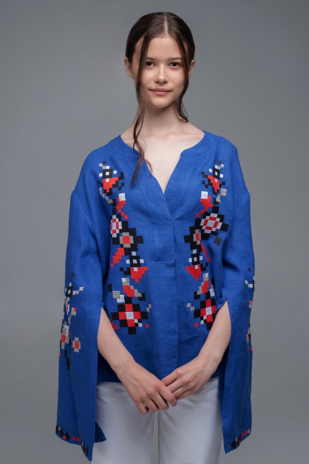 Жіноча вишиванка Blue/Electric UKR-5225