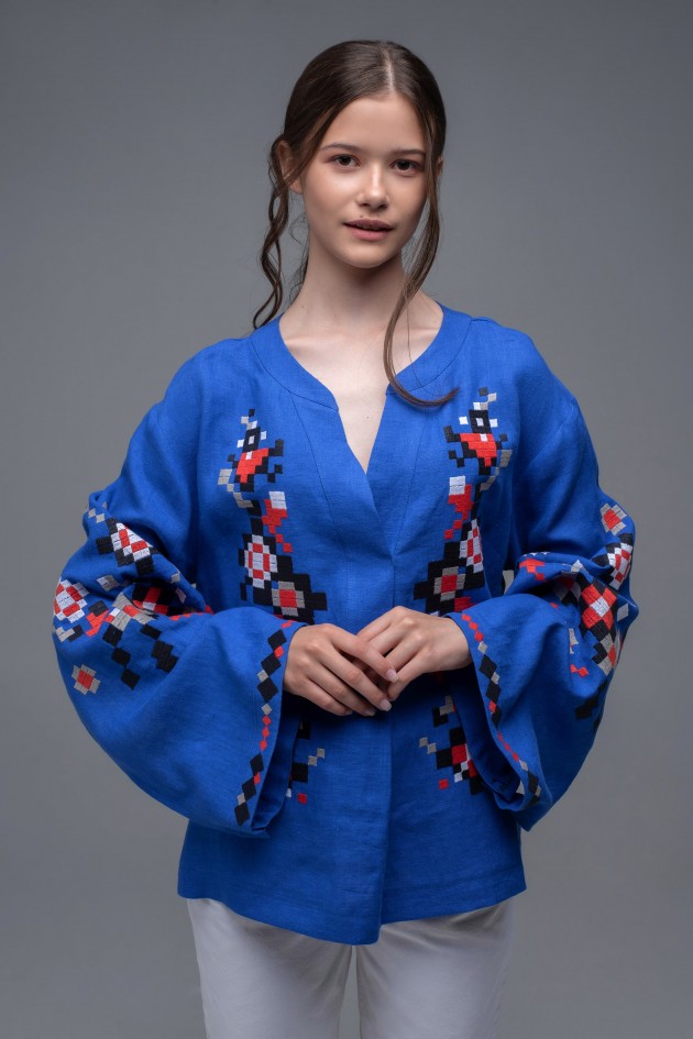 Жіноча вишиванка Blue/Electric UKR-5225
