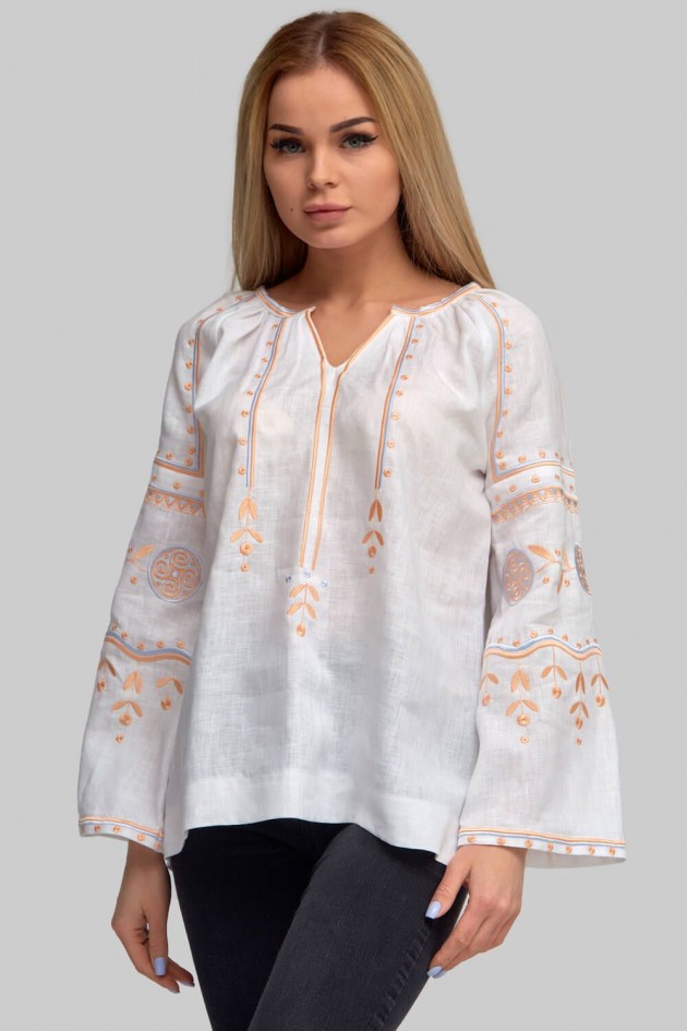 Жіноча вишиванка блуза White 6 Жіноча вишиванка блуза White 6