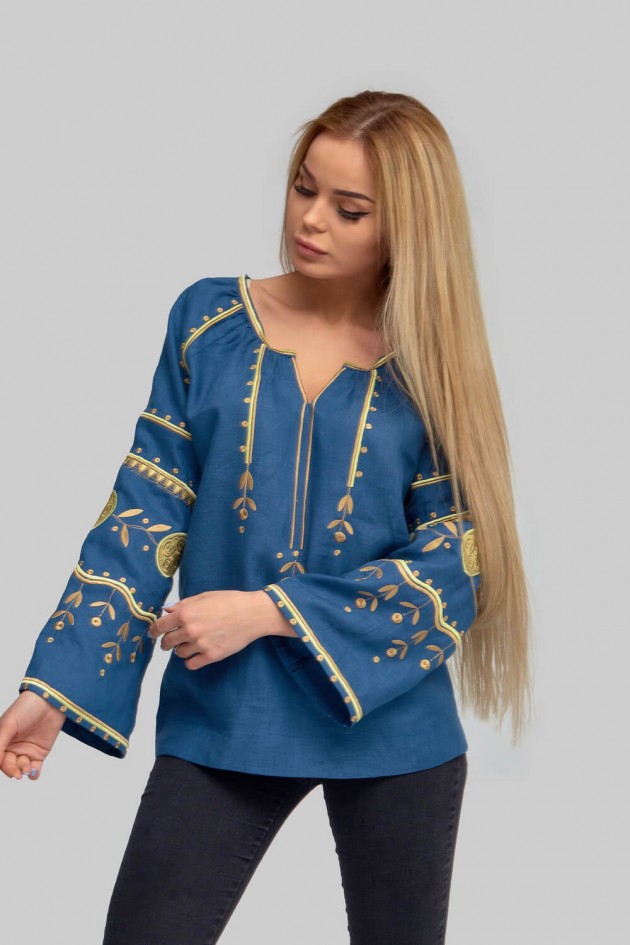 Жіноча вишиванка блуза Blue 2 UKR-5185