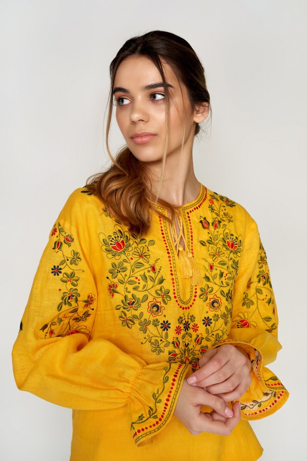  Жіноча вишита блуза Yellow