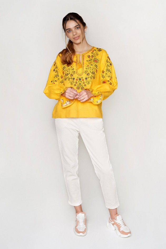 Жіноча вишита блуза Yellow UKR-5203
