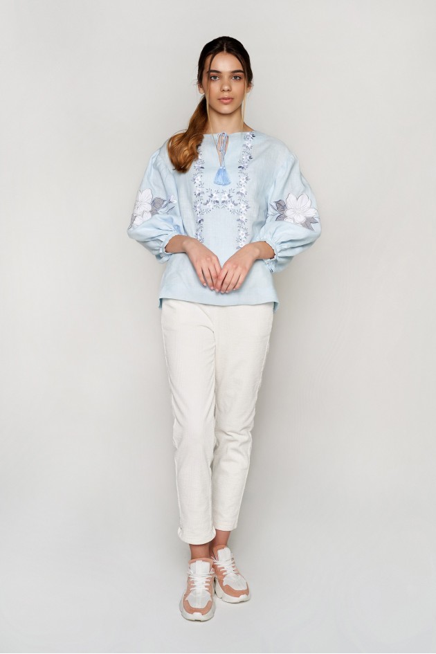  Жіноча блуза з аплікацією Pale Blue