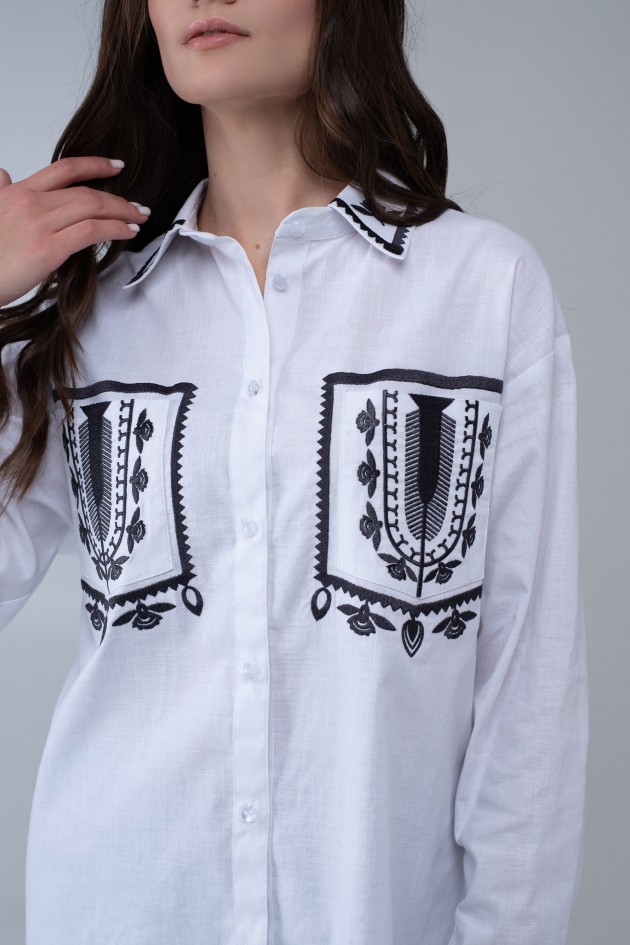 Women's embroidered shirt White UKR-5243