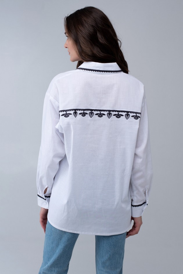 Women's embroidered shirt White UKR-5243