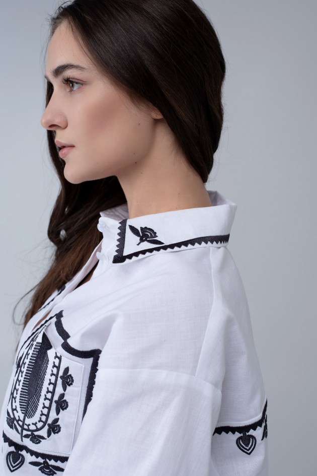Women's embroidered shirt White UKR-5243
