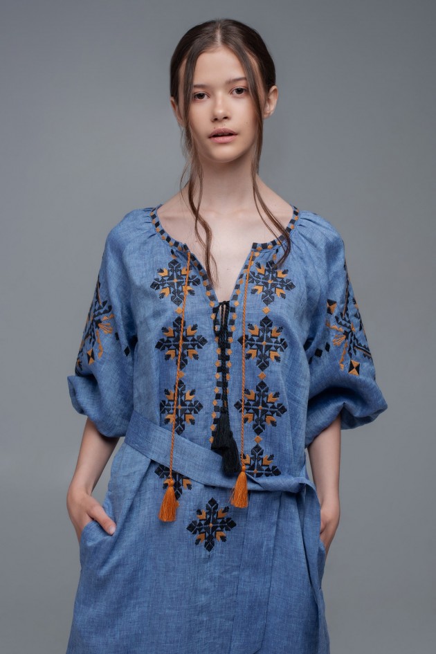 Жіноча вишита сукня Denim UKR-4230
