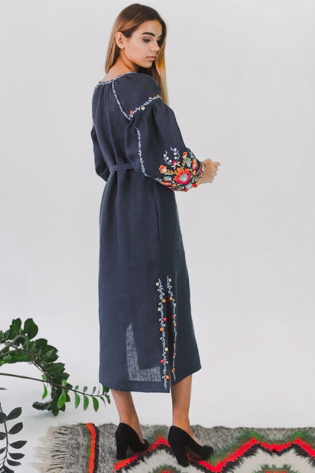 Жіноча вишита сукня Gray 2 UKR-4188