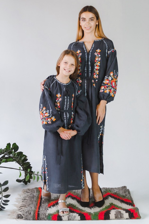 Жіноча вишита сукня Gray 2 UKR-4188