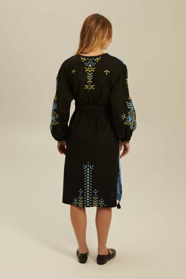 Women's linen embroidered dress Rye UKR-4237
