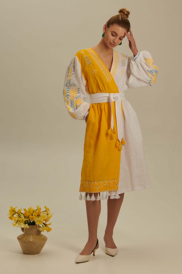 Women's linen embroidered dress Rye 2 UKR-4238