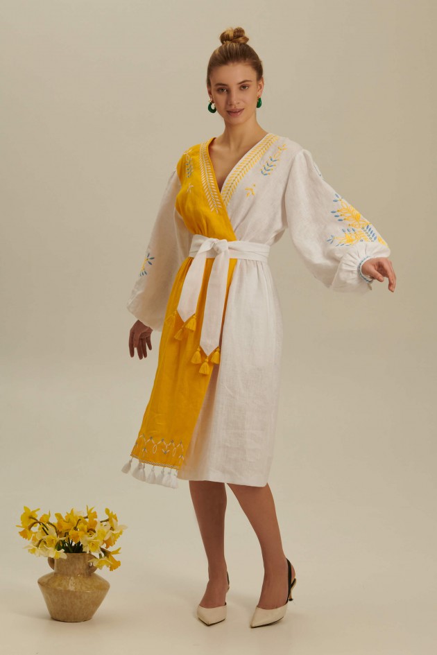 Women's linen embroidered dress Rye 2 UKR-4238