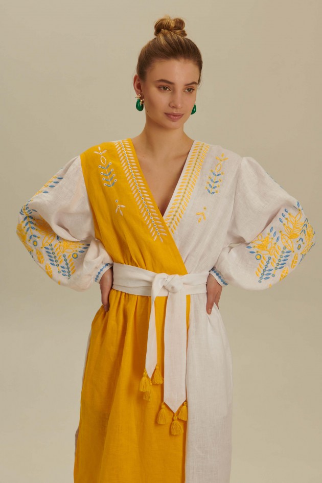 Women's linen embroidered dress Rye 2 UKR-4238