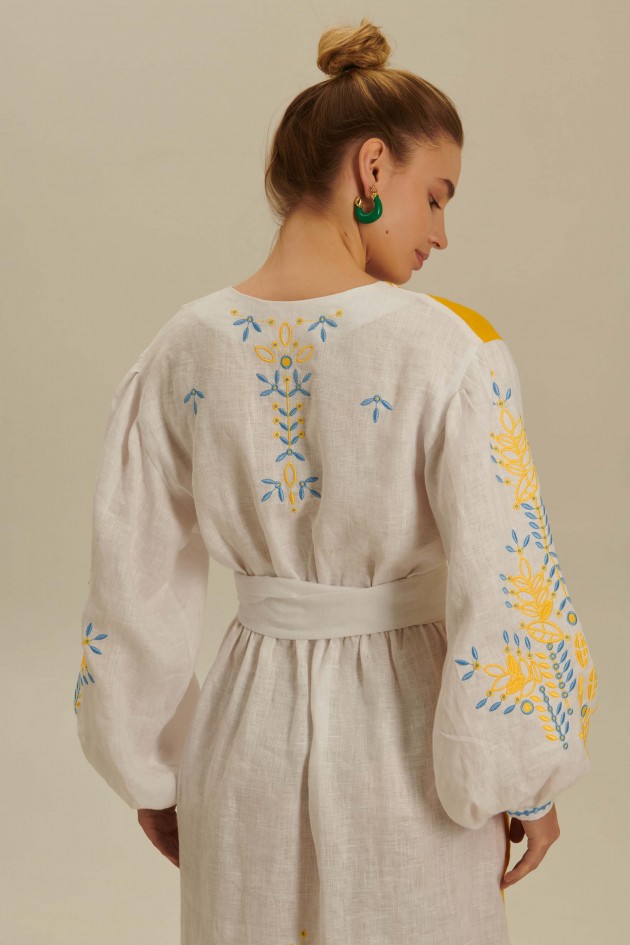 Women's linen embroidered dress Rye 2 UKR-4238