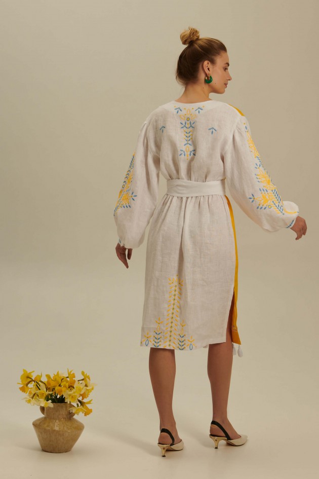 Women's linen embroidered dress Rye 2 UKR-4238