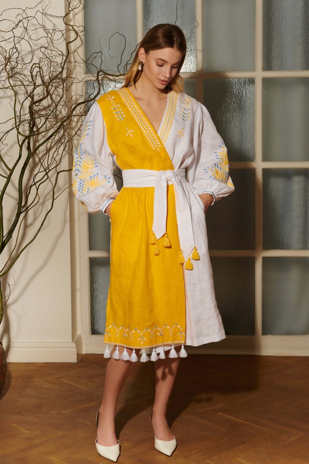 Women's linen embroidered dress Rye 2 UKR-4238