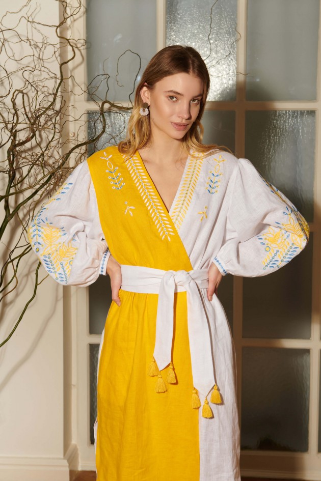 Women's linen embroidered dress Rye 2 UKR-4238