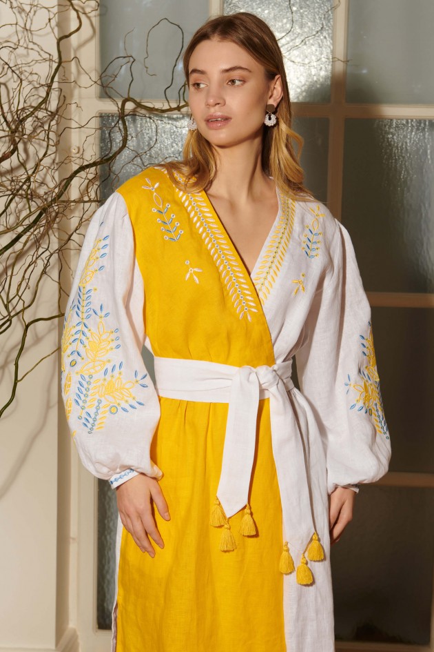 Women's linen embroidered dress Rye 2 UKR-4238