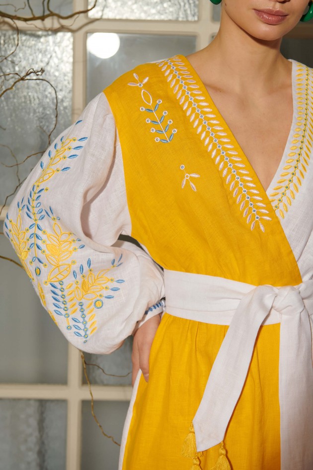 Women's linen embroidered dress Rye 2 UKR-4238