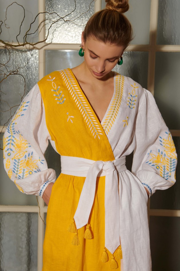 Women's linen embroidered dress Rye 2 UKR-4238